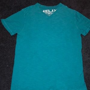 Helix blue cotton T-Shirt V-neck
